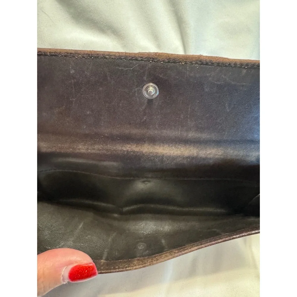 Gucci Vintage GG Monogram Horsebit Long Wallet Brown Canvas Leather Trim - Picture 5 of 8